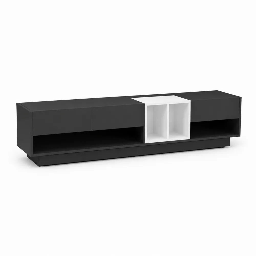 TV-Schrank Schwarz-Weiß Holzwerkstoff 180x40x35 cm