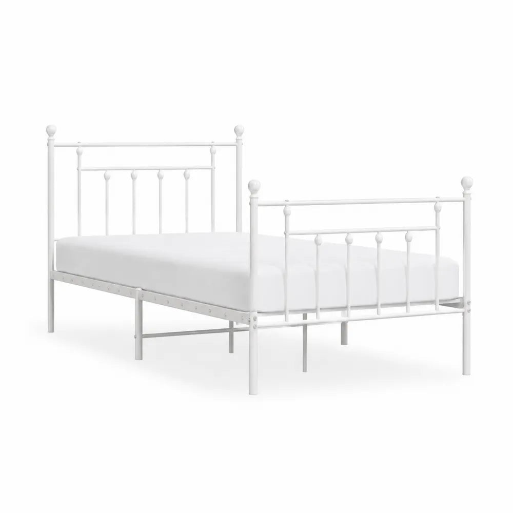 Metallbett Weiß 90x200 cm