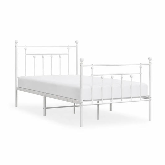 Metallbett Weiß 90x200 cm